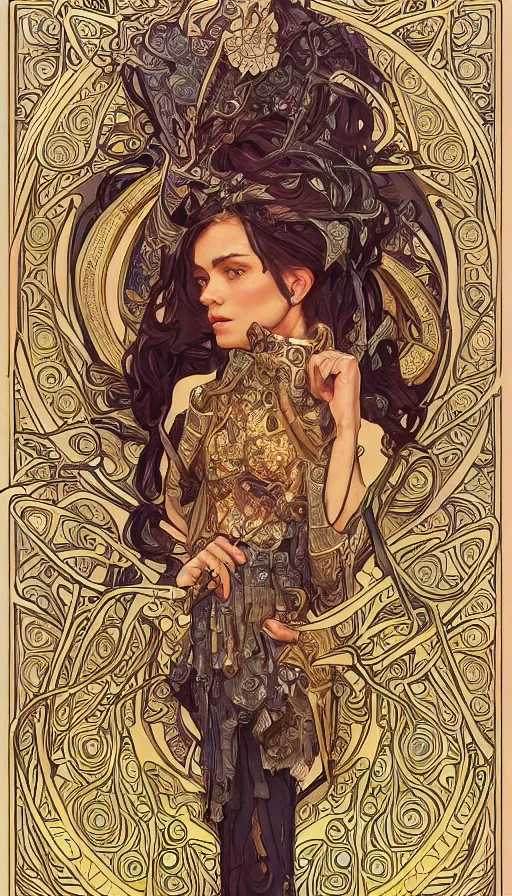 Prompt: soldiers in barde, highly detailed, very intricate, art nouveau, gold filigree, left right symmetry, tarot concept art watercolor illustration by mandy jurgens and alphonse mucha and alena aenami, featured on artstation