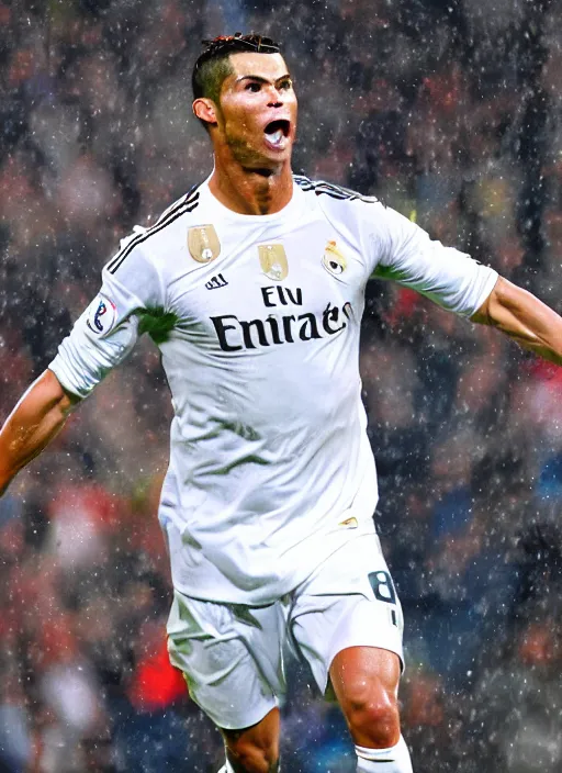 Cristiano Ronaldo of Real Madrid scratches his head during the
