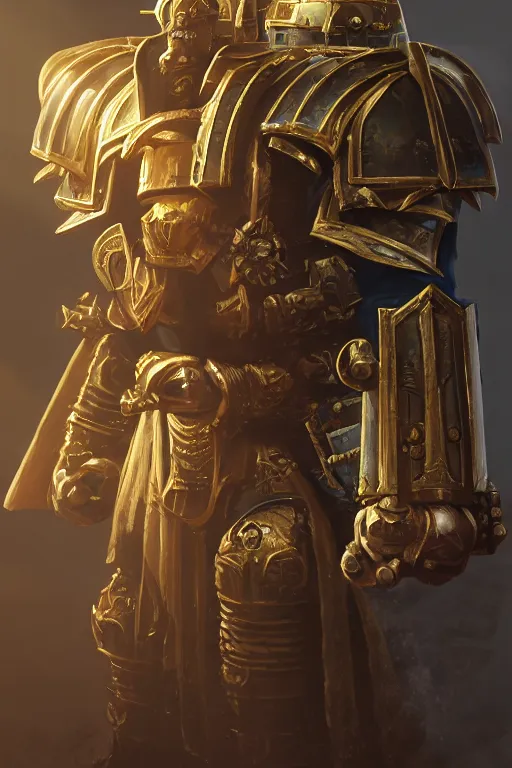 Image similar to armor portrait heros warhammer 4 0 k horus heresy fanart - the primarchs emperor by johannes helgeson animated with vfx concept artist & illustrator global illumination ray tracing hdr fanart arstation zbrush central hardmesh 8 k octane renderer comics stylized