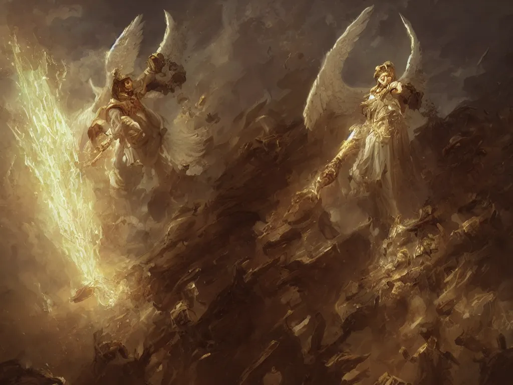 Image similar to an angel headmaster floating in the baroque era, hearthstone art style, epic fantasy style art by Craig Mullins, fantasy epic digital art, epic fantasy card game art by Greg Rutkowski