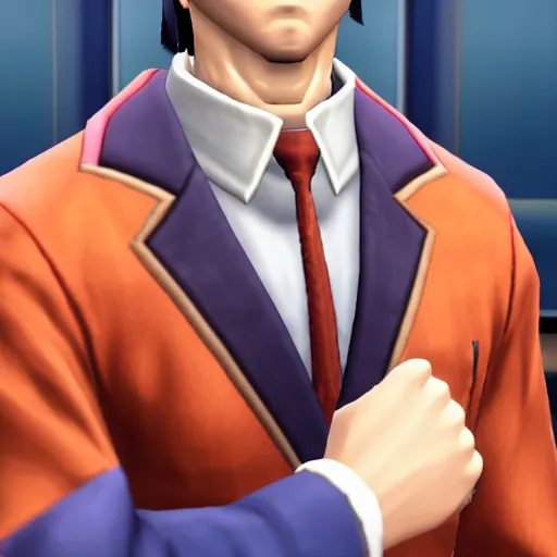 Image similar to Portrait of Phoenix Wright, Video game screenshot