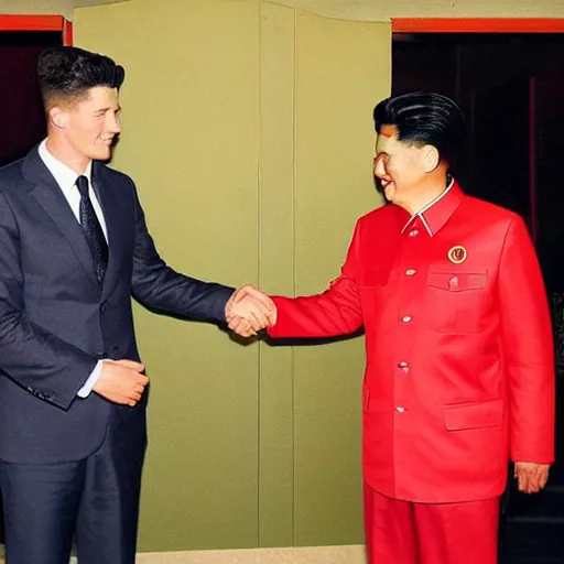 Prompt: robert lewandowski meeting mao zedong