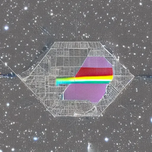 Image similar to the dark side of the moon as a giant megalopolis