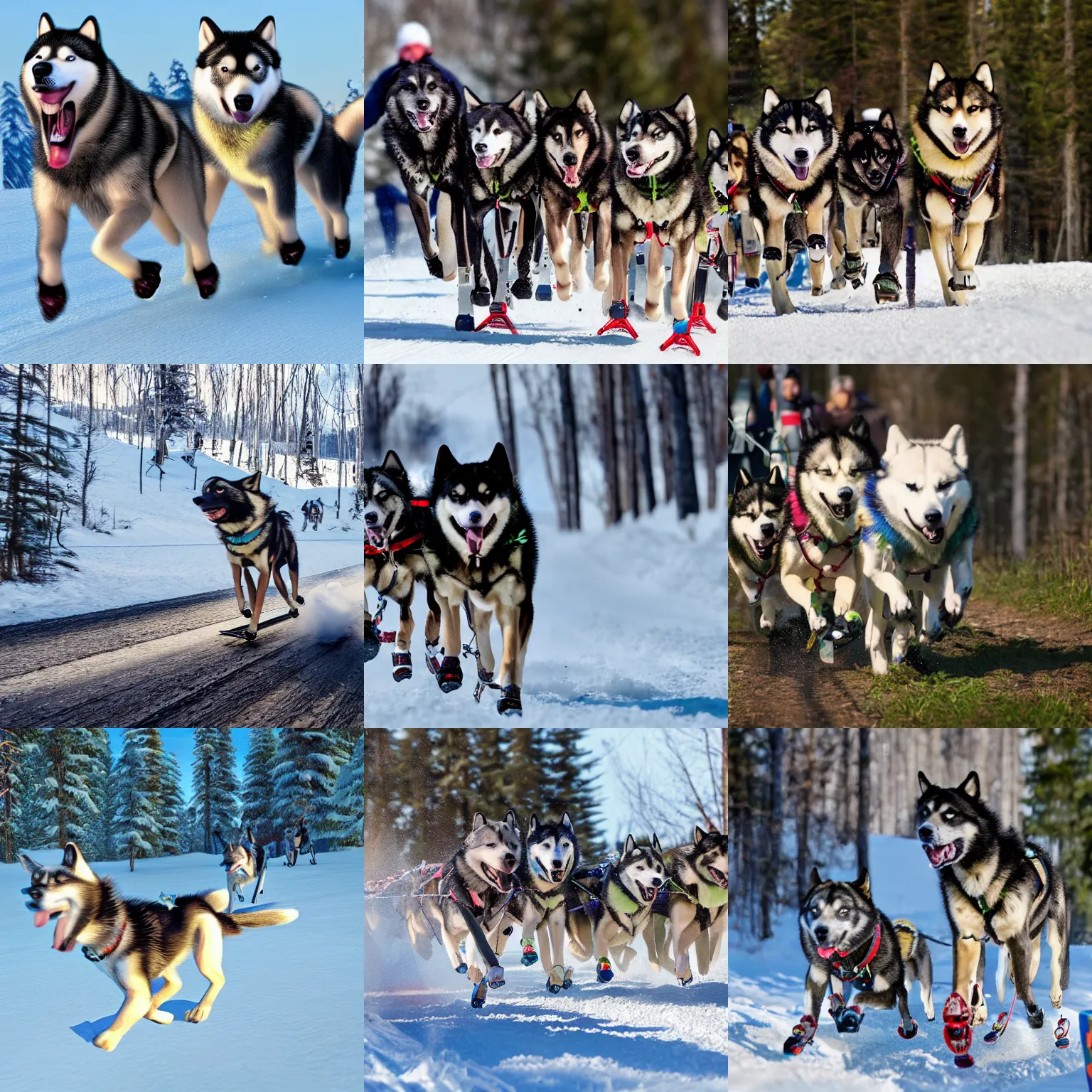 Prompt: Naturepunk Sled Dog race photorealism 8k