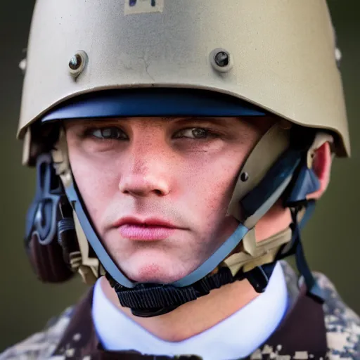 Image similar to Closeup of Fox dressed in a modern American soldier uniform with a helmet, 85mm f/1.4