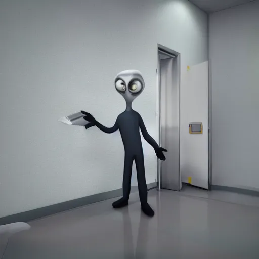 Image similar to grey alien janitor