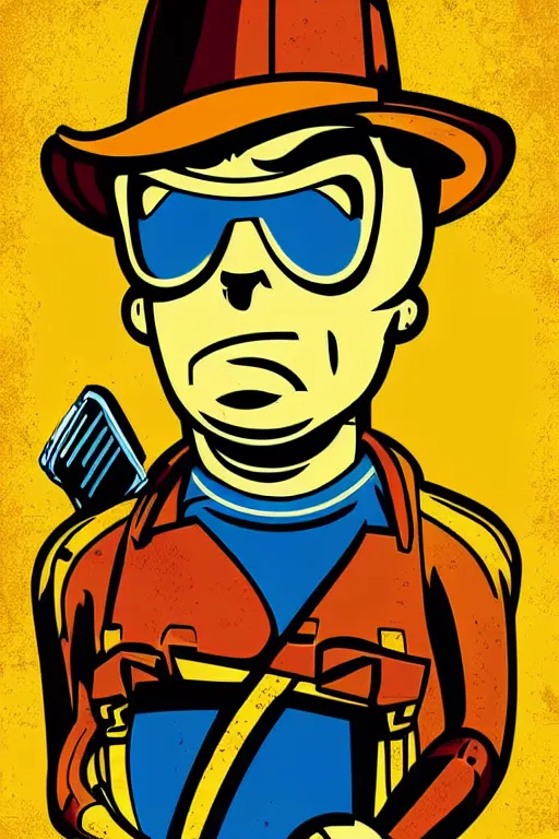 Image similar to fallout 7 6 retro futurist illustration art by butcher billy, sticker, colorful, illustration, highly detailed, simple, smooth and clean vector curves, no jagged lines, vector art, smooth andy warhol style