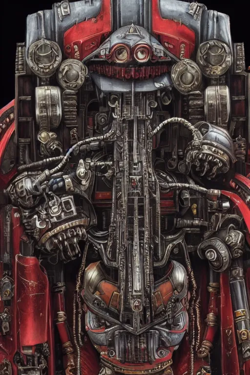 Image similar to portrait of adeptus mechanicus from Warhammer 40000. Highly detailed