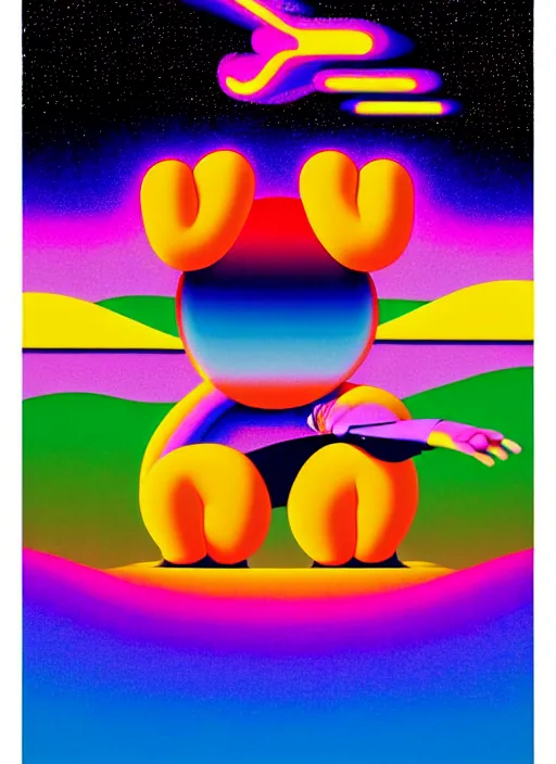 Image similar to nighttime vibes by shusei nagaoka, kaws, david rudnick, airbrush on canvas, pastell colours, cell shaded!!!, 8 k