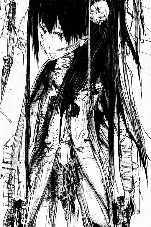 Image similar to a dark little girl by Tsutomu Nihei