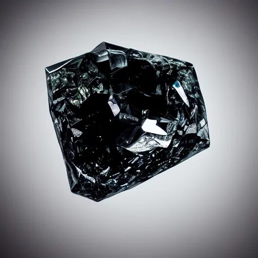 Image similar to wild crystal, black, shattered, directional, floating, pure