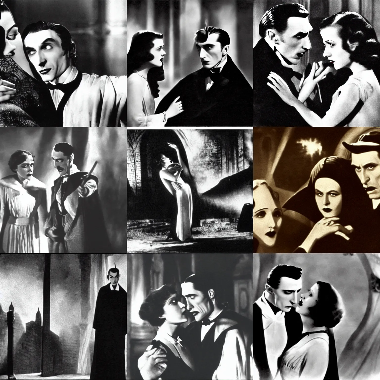 Prompt: a film still from dracula ( 1 9 3 1 )