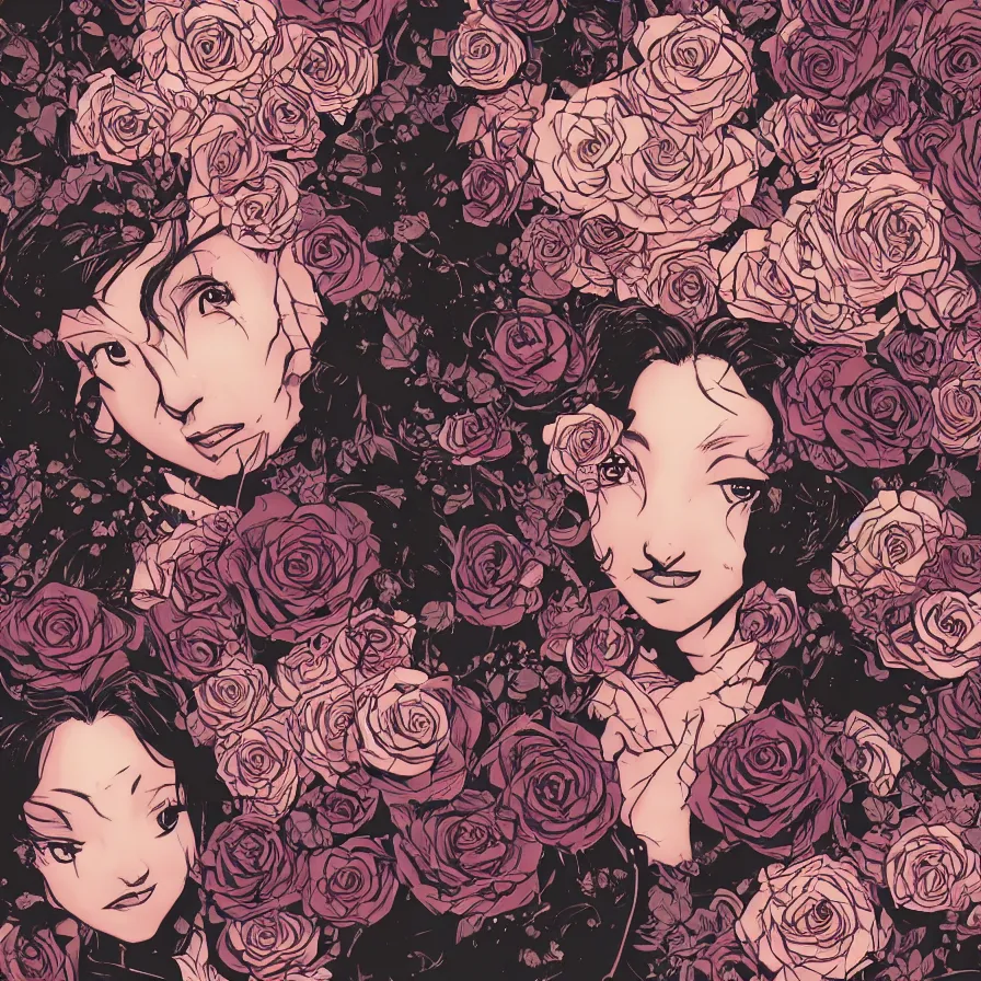 Image similar to portrait, princess, roses, satoshi kon, ethereal, glossy, laurie greasley, unconscious, illusions, intuition