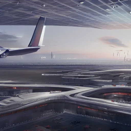 Prompt: view from above large sci-fi airport on the coronation of napoleon painting and digital billboard in the middle, unreal engine 5, keyshot, octane, artstation trending, ultra high detail, ultra realistic, cinematic, 8k, 16k, in style of zaha hadid, in style of nanospace Michael Menzelincev, in style of Lee SOUDER, in style of photogrammetry cloud, in plastic, dark, tilt shift,