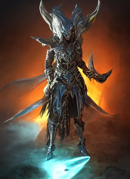 Image similar to ultra detailed fantasy of maasai warriorin futuristic armor, elden ring, realistic, dnd character portrait, full body, dnd, rpg, lotr game design fanart by concept art, behance hd, artstation, deviantart, global illumination radiating a glowing aura global illumination ray tracing hdr render in unreal engine 5