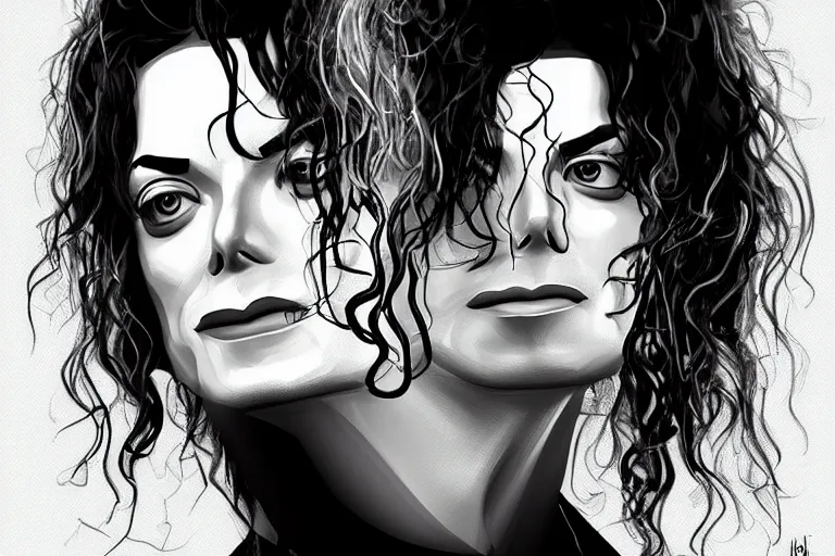 Image similar to michael jackson as a justin bieber, portrait, digital art,