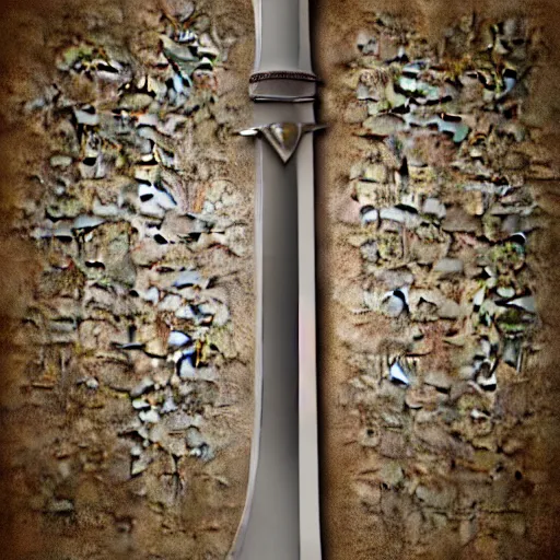 Prompt: A 3d render of a large, medieval sword.