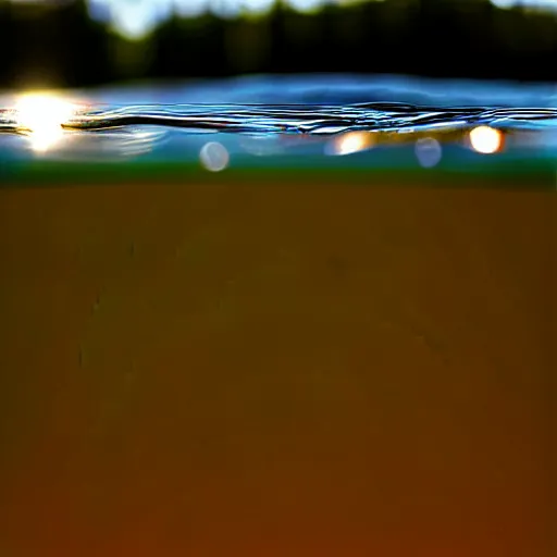 Image similar to breaking the surface tension of water, photograph