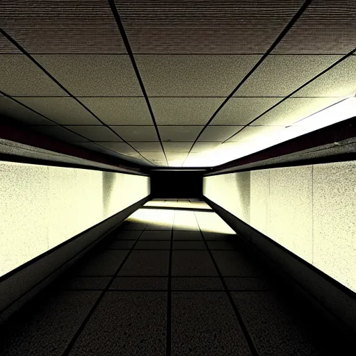 Image similar to noisy photograph of a small liminal underground garden, office ceiling panels, retrofuturism, brutalism, staggered terraces, minimalist, cinematic, soft vintage glow, unreal engine