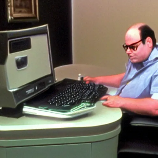 Prompt: George Costanza playing games on his pc