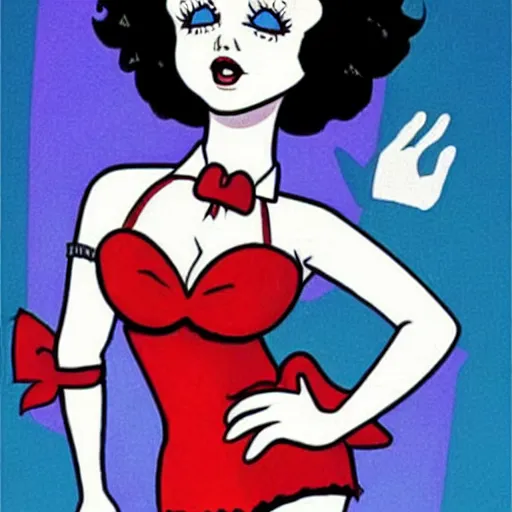 Image similar to dr. Frank n furter as a cute Betty boop cartoon