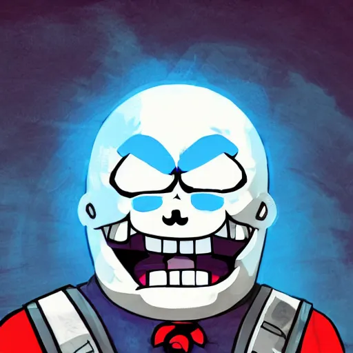 Image similar to super powerful sans, action pose, character portrait, undertale, fan art, alternate universe, epic, cool, awesome, digital art