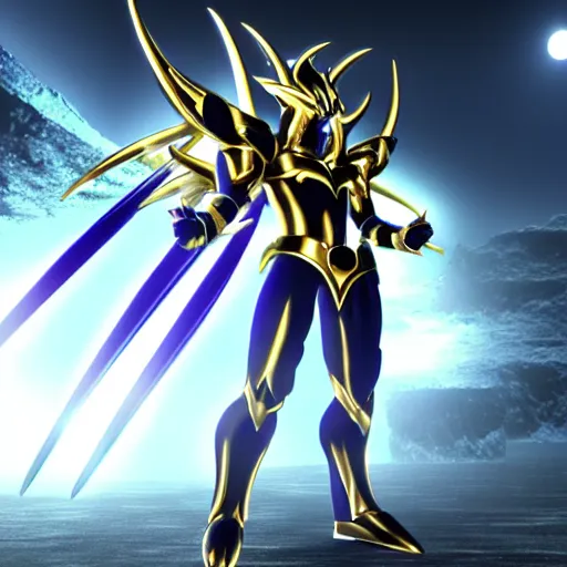 Prompt: full shot of angry darkness Saint Seiya knight at moonlight, wearing golden Cat armor, inspired by Masami Kurumada, detailed, octane render, unreal engine 4k volumetric light, fog,