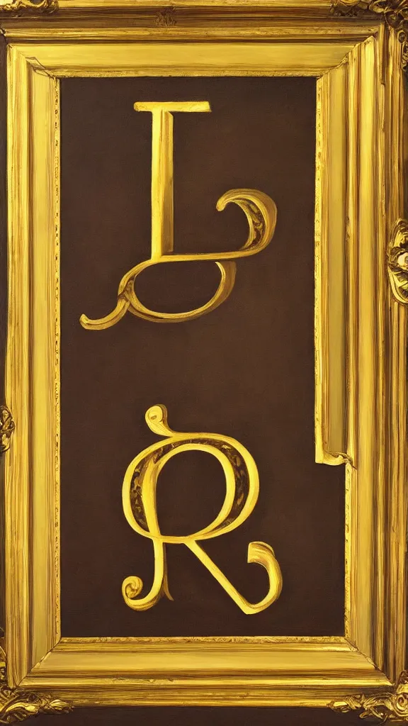 Prompt: oil painting of the letter M baroque with frame photorealistic