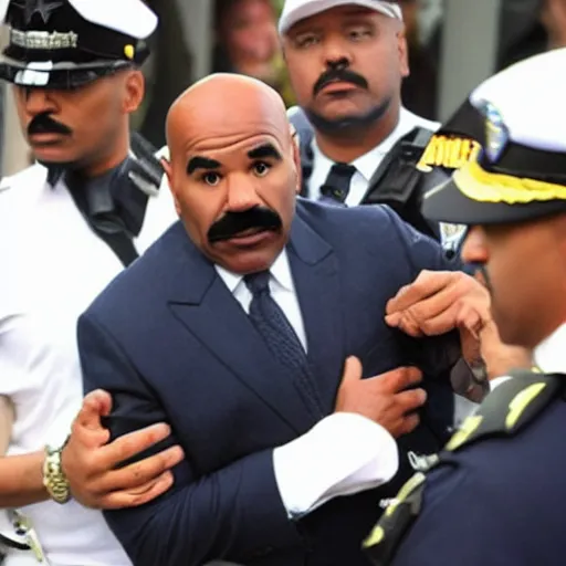 Prompt: Steve Harvey arrested