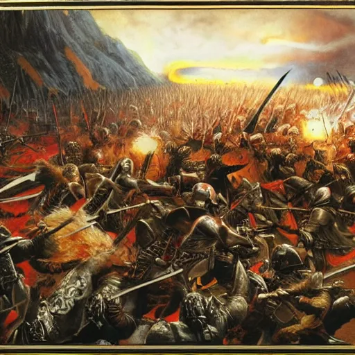 Image similar to the battle of the middle earth, belzinski