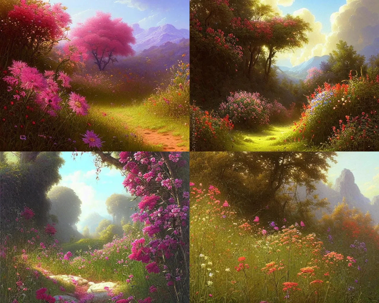 Prompt: wildflowers, sylvain sarrailh, ferdinand knab