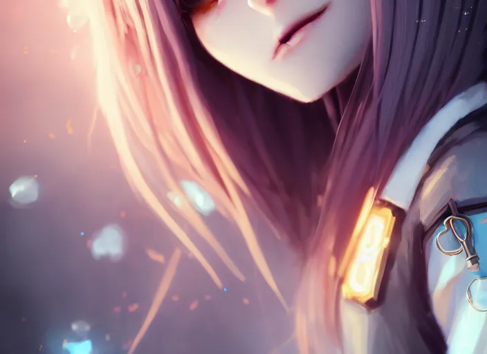 Image similar to a pale girl playing chess, with golden eyes, straight sky blue hair, long bangs, black jacket, high collar, concept art, award winning photography, digital painting, cinematic, by wlop, anime key visual, wlop, 8 k, by ross tran, chengwei pan, paul kwon,