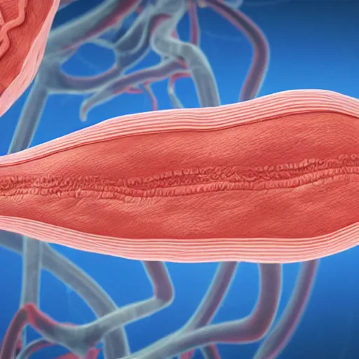 Prompt: detailed realistic illustration of a neuromuscular junction