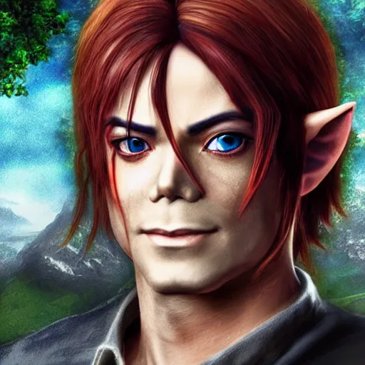 Prompt: 8k hyper realistic HDR portrait photo of Link from Legend Of Zelda with Michael Jackson’s face