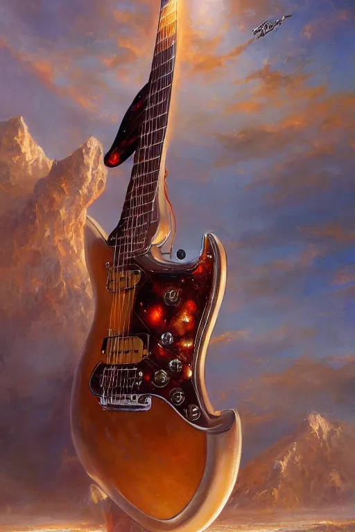 Prompt: fender guitar lost in the space, detailed, 8 k, trending on artstation, smooth, sharp focus artwork by mark arian, artgerm, mark keathley, greg rutkowski