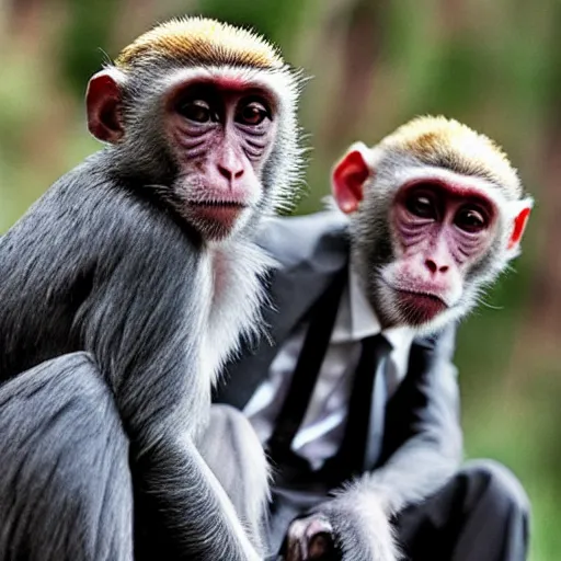 Prompt: monkeys in suits