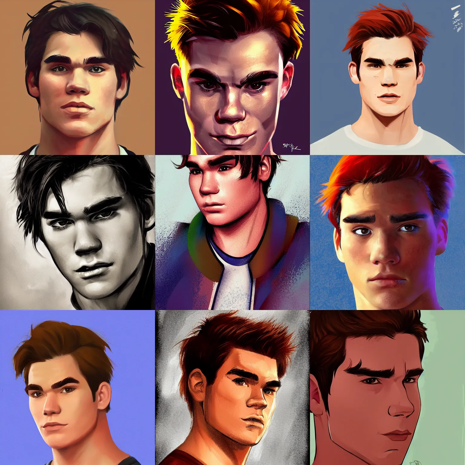 Prompt: character concept portrait, kj apa, digital painting, concept art, smooth, sharp focus, illustration, art by jack kirby