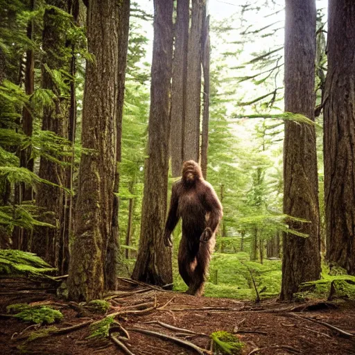 Image similar to National Geographic photo of Sasquatch in the forest