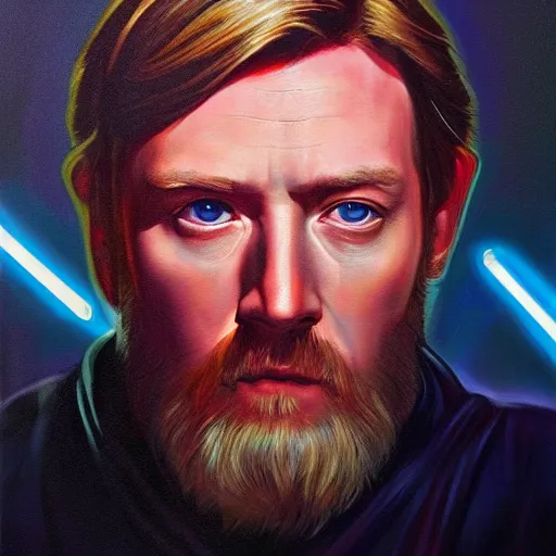 Image similar to an ultra - realistic portrait painting of obi - wan kenobi in the style of alex ross. 4 k. ultra - realistic. highly detailed. epic lighting.