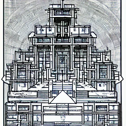 Image similar to blueprint of heaven temple