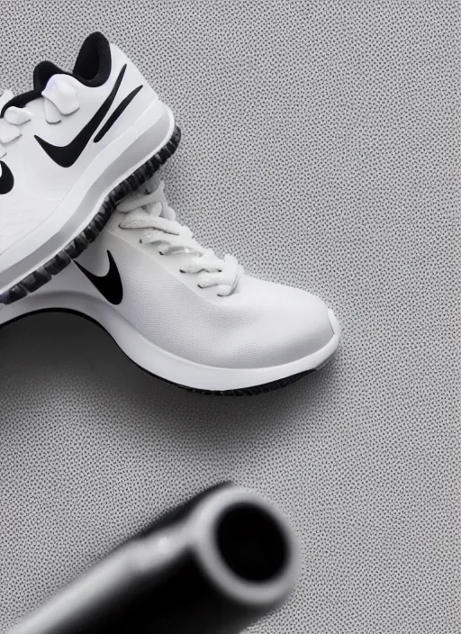 Image similar to hyperrealistic and heavy detailed product photo nike shoe of agent 3 3 corp, in front of white back drop, whole shoe is in picture, leica sl 2 5 0 mm, vivid color, high quality, high textured, real life