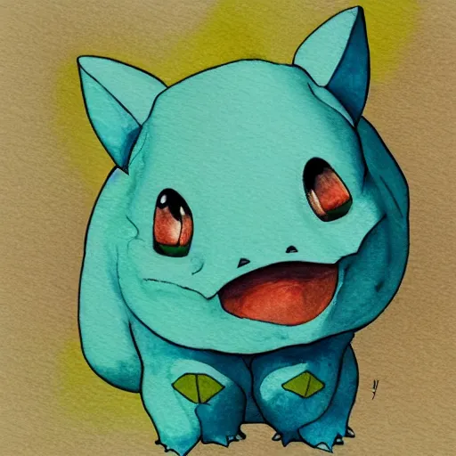 Prompt: bulbasaur, watercolor