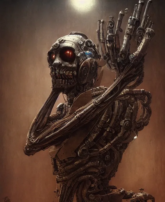 Image similar to cyborg waluigi, by hr giger and beksinski and stephan martiniere, trending on artstation, 4 k resolution, detailed, high quality, hq artwork