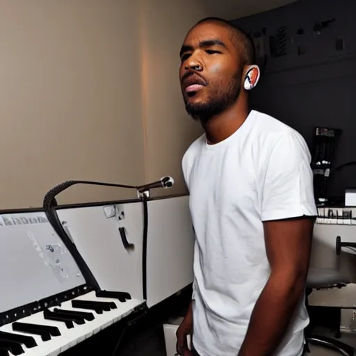 Prompt: frank ocean making music in the studio