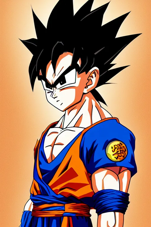 Image similar to dragon ball goku by yoshitomo nara, big eyes, trending on artstation 8 k