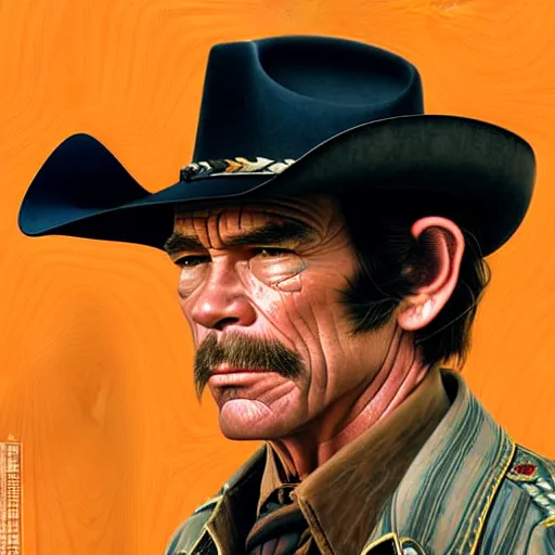 portrait of tommy lee jones as sheriff ed tom bell in | Stable ...