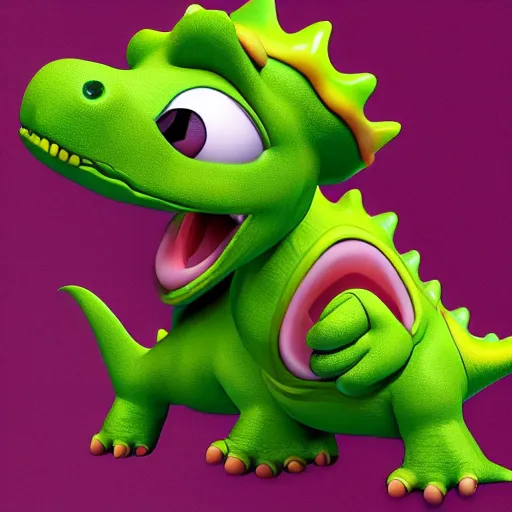 Prompt: cute smiling baby dinosaurs pixar style
