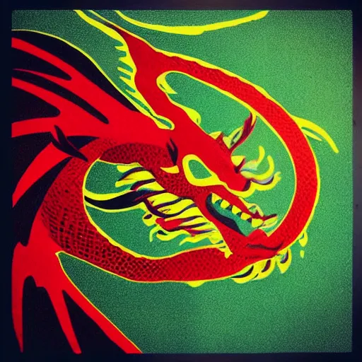 Image similar to “fire breathing dragon, pop art”