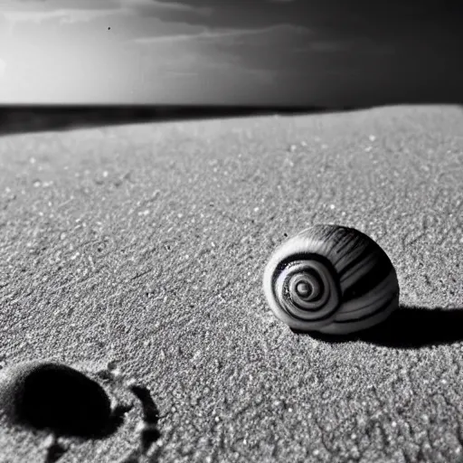 Image similar to snail sitting under the moon on the beach