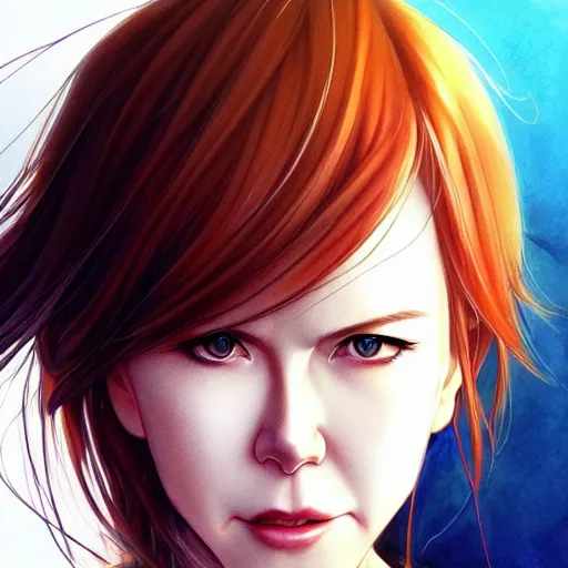 Image similar to nicole kidman, portrait shinkai makoto studio ghibli studio key hideaki anno sakimichan stanley artgerm lau rossdraws james jean marc simonetti elegant highly detailed digital painting artstation pixiv